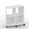 Abbraccio - Contenitore curvo 45° con ruote Latte - 112x50,6x102,8H cm