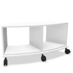 Abbraccio - Contenitore curvo 45°con ruote Latte - 112x50,6x43H cm