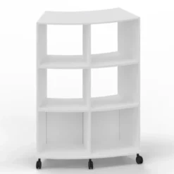 Abbraccio Grande - Contenitore curvo 45° con ruote Latte - 112x50,6x150,8H cm