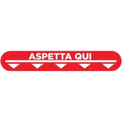 ADESIVO ASPETTA QUI - min 10 PZ - 60x10 cm