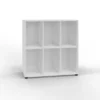 Armadio a giorno con 6 vani 100x42,6x102,8H cm color latte