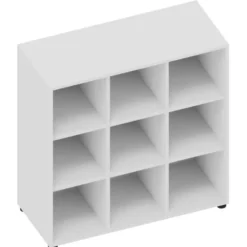 Armadio a giorno 9 vani - Latte - 100x42,6x102,8H
