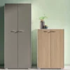 Armadio alto con due ante e serratura 86x45x214H - BIANCO/ ANTE ROVERE