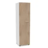 Armadio alto con una anta e serratura 43x45x214H - BIANCO/ ANTE OLMO