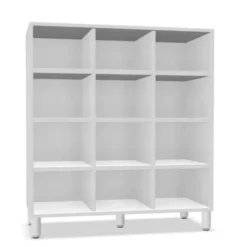 Armadio basso 12 vani color latte 100x42,6x112,8H cm