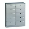 Armadio cartelliera 10 scompartimenti - 90x36x106h cm - Grigio