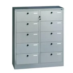 Armadio cartelliera 10 scompartimenti - 90x36x106h cm - Grigio