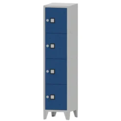 Armadio casellario 4 vani - 42x50x180h cm - ANTE BLU/Struttura Grigia