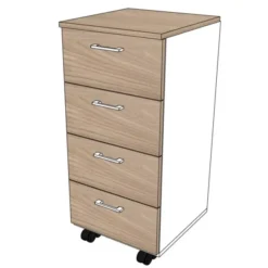 Armadio 4 cassetti senza serratura 43x45x96H con ruote