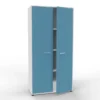 Armadio doppio alto con ante con serratura - Latte e Turchino - 100x42,6x198,8H cm