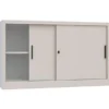 Armadio metallico con porte scorrevoli - 150x45x88H cm grigio