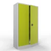 Armadio metallico, porte a battente, 4 ripiani, 100x60x200h cm - Ante Verdi/fianchi Grigi