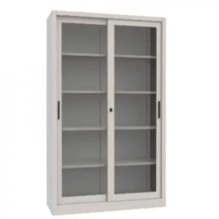 Armadio metallico, porte scorrevoli vetro 4+4, 120x60x200h cm