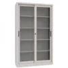 Armadio metallico, porte scorrevoli vetro 4+4, 120x45x200h cm - GRIGIO RAL7035