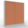 Armadio metallico, porte scorrevoli 4+4,180x45x200h cm-Ante Cipria/fianchi Grigi RC