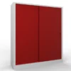 Armadio metallico, porte scorrevoli 4+4, 180x60x200h cm - Ante Rosse/fianchi Grigi