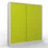 Armadio metallico, porte scorrevoli 4+4, 180x45x200h cm - Ante Verdi/fianchi Grigi