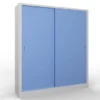 Armadio metallico, porte scorrevoli 4+4, 180x60x200h cm - Azzurro/fianchi Grigi