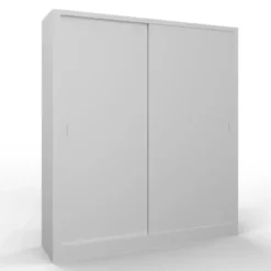 Armadio metallico, porte scorrevoli 4+4, 180x45x200h cm - GRIGIO CENERE