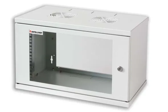 Armadio Rack 19'' a muro 10 unità prof. 400 Grigio Assemblato