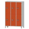 Armadio 6 scompartimenti 120x50x180h cm - ANTE ARANCIO/FIANCHI GRIGI