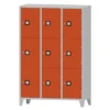 Armadio 9 scompartimenti 120x50x180h cm - ANTE ARANCIO/FIANCHI GRIGI
