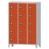 Armadio 15 scompartimenti 120x50x180h cm - ANTE ARANCIONE/FIANCHI GRIGI