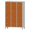 Armadio 12 scompartimenti 120x50x180h cm - ANTE ARANCIONI/FIANCHI GRIGI