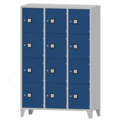 Armadio 12 scompartimenti 120x50x180h cm - ANTE BLU/FIANCHI GRIGI