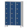 Armadio 15 scompartimenti 120x50x180h cm - ANTE BLU/FIANCHI GRIGI