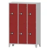 Armadio 6 scompartimenti 120x50x180h cm - ANTE ROSSE/FIANCHI GRIGI