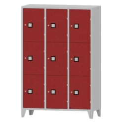 Armadio 9 scompartimenti 120x50x180h cm - ANTE ROSSE/FIANCHI GRIGI