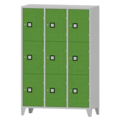 Armadio 9 scompartimenti 120x50x180h cm - ANTE VERDE/FIANCHI GRIGI