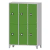 Armadio 6 scompartimenti 120x50x180h cm - ANTE VERDE/FIANCHI GRIGI