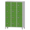 Armadio 12 scompartimenti 120x50x180h cm - ANTE VERDI/FIANCHI GRIGI