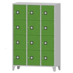 Armadio 12 scompartimenti 120x50x180h cm - ANTE VERDI/FIANCHI GRIGI