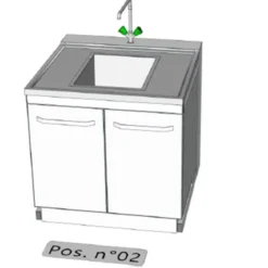 Banco con lavello in polipropilene 90x75x90H cm