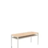 Banco da lavoro alto 200x75x90h cm con due ruote, piano in legno e sottopiano
