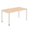 Banco da lavoro legno massello 150x75x76h cm con 2 ruote