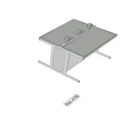 Banco da lavoro 180x156X90H cm in LAMINATO HPL con torretta a 4 prese bifronte