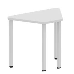 Banco orione - tavolo a trapezio su ruote color Latte - 90x57x76H cm - cablato