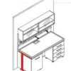 Basamento singolo a parete 1500x660x900 mm (LxPxA)