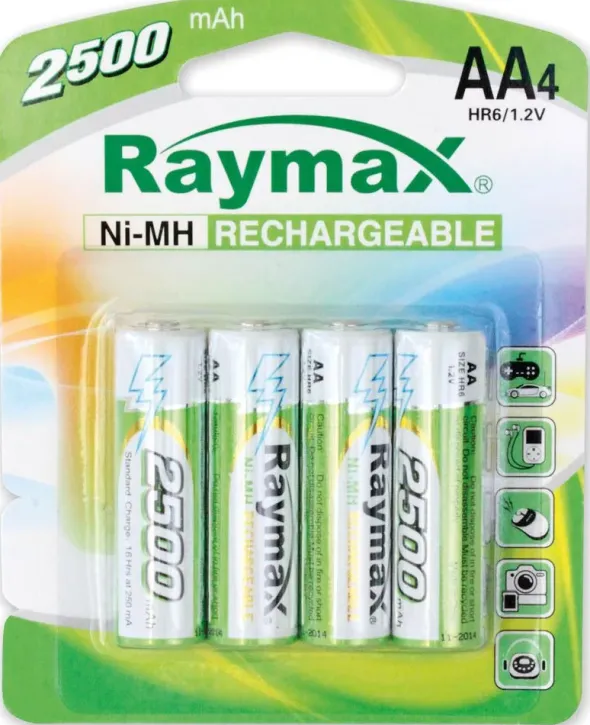 Blister 4 Batterie Ricaricabili Stilo AA 2500 mAh