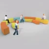 CampusArena - Arena componibile con pouf morbidi 20 posti - Infanzia (H26/31 cm)