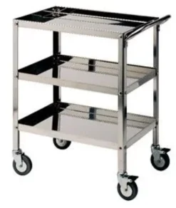 Carrello in Acciaio 3 ripiani L 400 P 600 H 900 mm