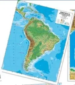 CARTA GEOGRAFICA MURALE - AMERICA MERIDIONALE