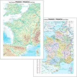 CARTA GEOGRAFICA MURALE - FRANCIA IN LINGUA