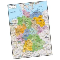 CARTA GEOGRAFICA MURALE - GERMANIA IN LINGUA