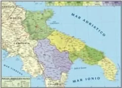 CARTA GEOGRAFICA MURALE - PUGLIA E BASILICATA