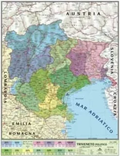 CARTA GEOGRAFICA MURALE - TRIVENETO